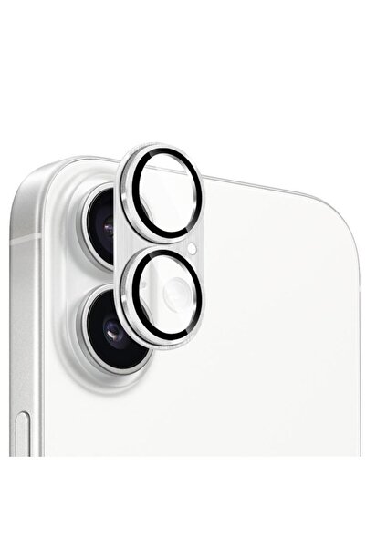 Choice غطاء حماية معدني للكاميرا لهاتف iPhone 16 الفضي، وغطاء زجاجي كامل للعد...