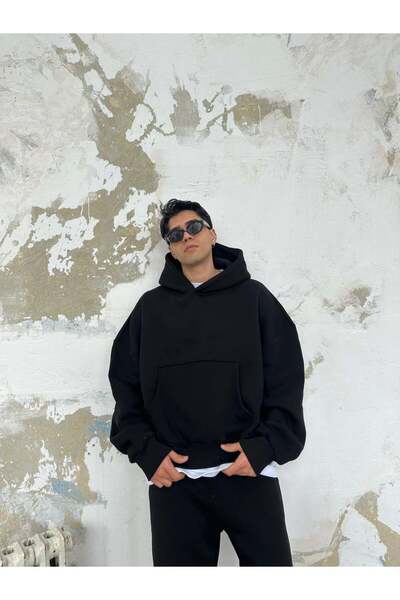 Zincirwear Siyah Oversize Basic Hoodie