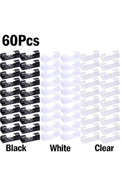 Choice 60X-Mix مشابك كابلات لاصقة حامل أسلاك للحائط ملصقات ذاتية اللصق شفافة ...