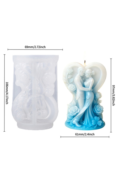 Choice قالب شمعة على شكل قلب على شكل وردة، نقش بارز لفستان زفاف، شموع معطرة لحفلات الزفاف يمكنك صنعها بنفسك.