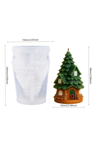Choice Christmas Tree House Christmas treehouse candle mold, featuring delicate windows and roof, reusable