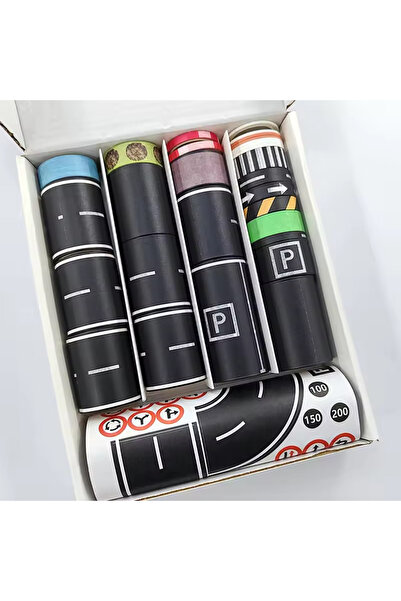 Choice 28 Rolls+9 Traffic Game Scene Application Stickers, 118.1 Inches DIY Road And Rail Transit Design...