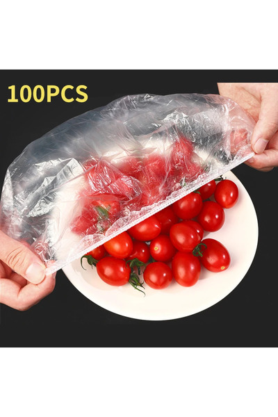 Choice1 100pcs Reusable Disposable Food Cover Plastic Wrap Durable Elastic Fo...