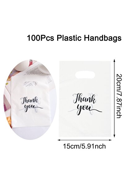 choice2 as shown White 100pcs Thank You Gift Bags Plastic Wedding Birthday Pa...