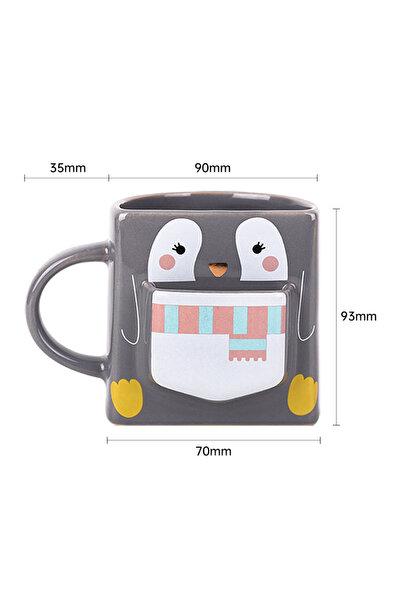 Choice 201-300ml MULTI 1pc 270ml Cartoon Penguin Pocket Mug with Handle Creative Animal-Shaped Coffee & Coo