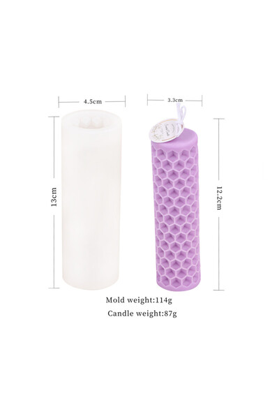 choice2 قالب شمعة ثلاثي الأبعاد على شكل خلية نحل، قالب شمعة أسطواني مقعر على ...