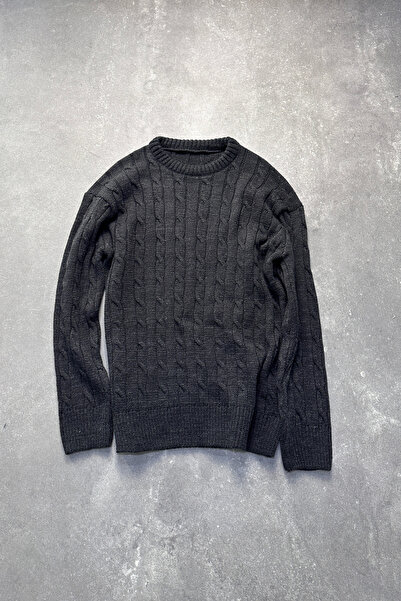 ROY501 Men's Crew Neck Sweater Winter Thick Knitwear Sweater Crew Neck Sweater Men