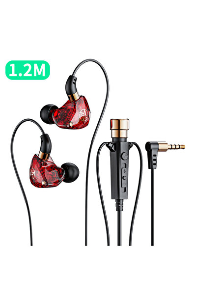 Choice4 سماعات رأس كاريوكي سلكية حمراء عالية الدقة بطول 1.2 متر مع ميكروفون، ...