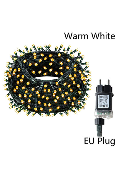 Choice سلسلة إضاءة LED خارجية بطول 20 مترًا و200 مصباح LED، مزودة بقابس كهربا...