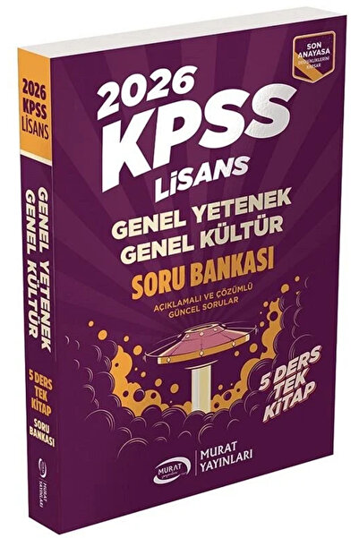 Murat Yayınları Murat 2026 KPSS Lisans Genel Yetenek Genel Kültür Soru Bankası Tek Kitap Çözümlü Tek Kİtap Murat Yay