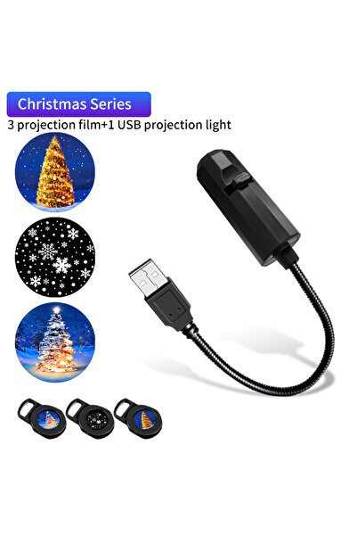 Choice Christmas Series USB Projection Lamp Switchable Pattern Design LED Night Light Christmas Halloween P