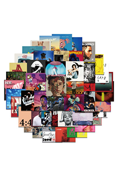 Choice 55 قطعة من ملصقات غلاف ألبومات المغنين العصرية، ملصقات جرافيتي مضحكة ي...