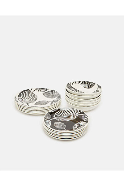 REDTAG طقم عشاء مطبوع الأبيض والأسود (18 قطعة)