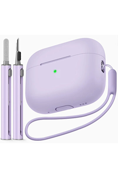 Choice جراب بنفسجي لسماعات AirPods Pro من الجيل الثالث (2025) مع طقم تنظيف، م...