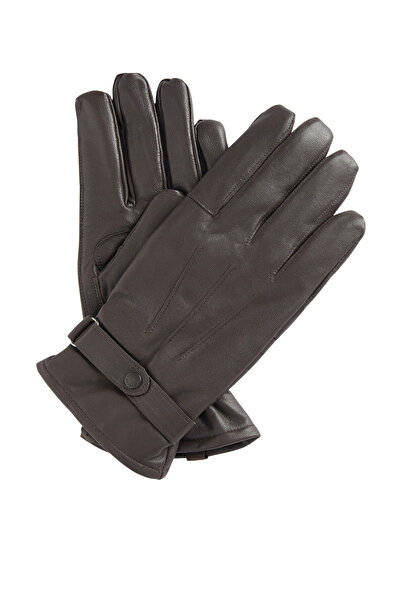 Barbour Burnished Deri Eldiven BR71 Dk.Brown