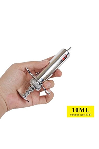 Choice 10ml 10/20/30/50ml Metal Automatic Veterinary Syringe Adjustable Dose ...