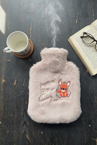 Buffer ® Mutlu Robot Hayvan Figürlü Pembe Peluş Sıcak Su Torbası 1 Lt – Yumuşak Kılıf, Uzun Süre Sıca