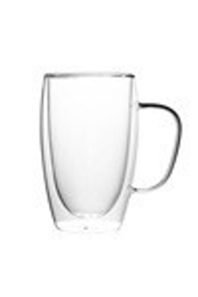 Choice كوب قهوة/حليب زجاجي شفاف قابل لإعادة الاستخدام، مقاس واحد، سعة 450 مل ...