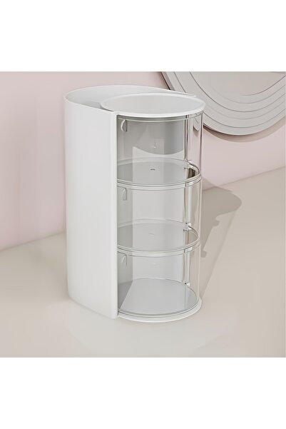 Choice WHITE 3 GIRDS Rotating Multi-Layer Transparent Hair Accessory Organize...