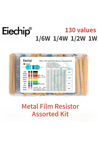 choice2 2600pcs 0.25W no box 650-2600pcs Metal Film Resistor Assorted Kit 1~3...