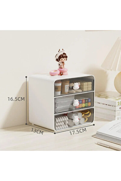 Choice صندوق أدراج سطح المكتب باللون الأبيض، حامل أقلام، إكسسوارات الشعر، رف تخزين أدوات التجميل والقرطاسية