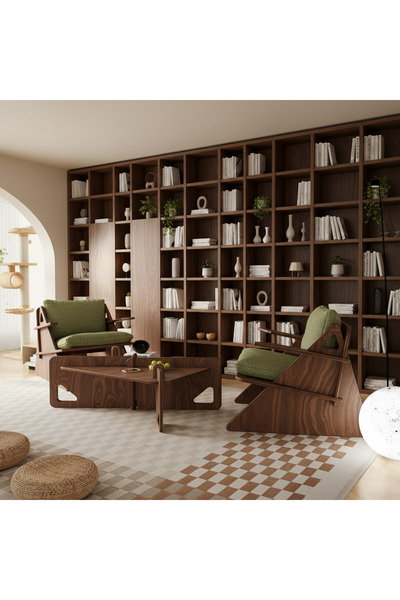 PRAKTURA CRAFT Koltuk Takımı 2 Adet Tekli Koltuk + 1 Adet Orta Sehpa