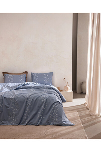 Madame Coco Arsene Single 100% Cotton Ranforce Printed Duvet Cover Set - Blue