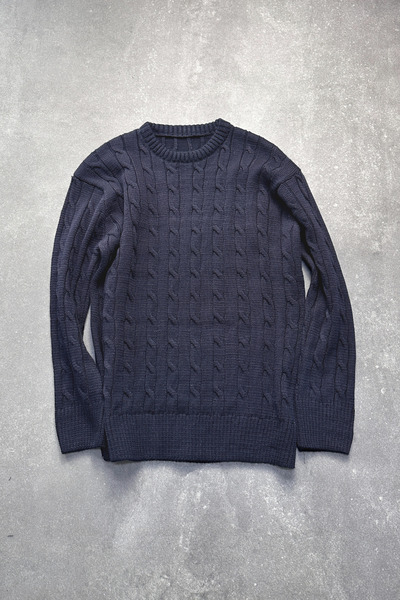 ROY501 Men's Crew Neck Sweater Winter Thick Knitwear Sweater Crew Neck Sweater Men