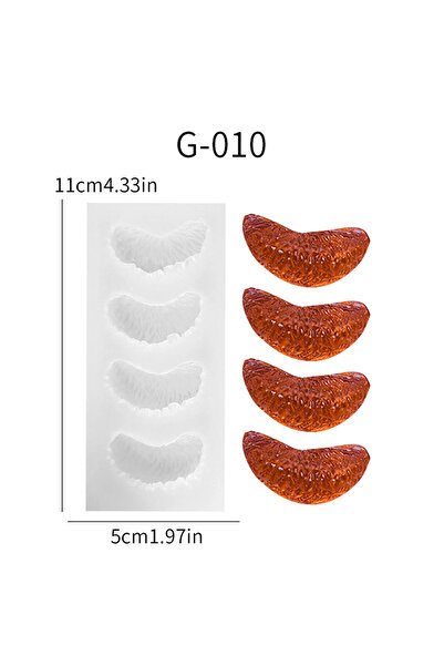 Choice GS-010-white A simulation orange flesh squeeze silicone mold DIY orange slice chocolate baking decor