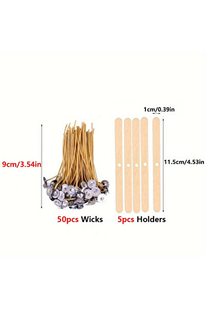 choice2 9cm 50pcs Candle Wicks 50 PCS 8 Inch Hemp Candles Wick Beeswax Candle...