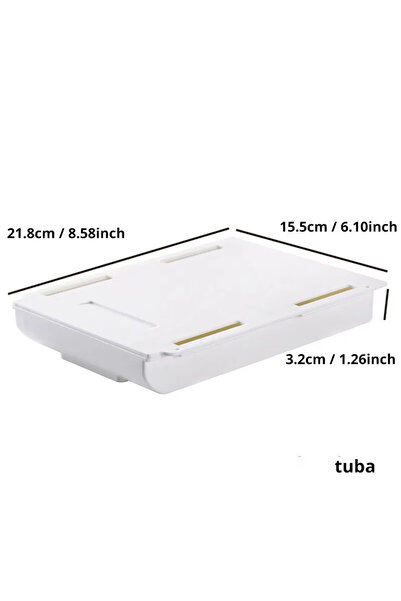Choice 1pc L 1pc White SelfAdhesive Storage Drawer Box Makeup Pencil Tray Desk Hidden Under Desk Stand Self