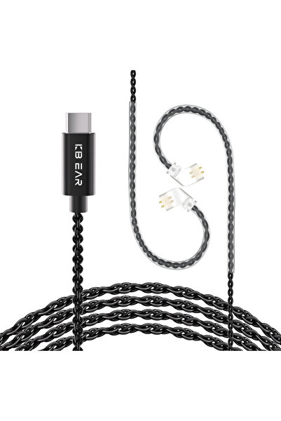 Choice كابل سماعات أذن KBEAR CX01 من النوع C ثنائي الدبابيس، بطول 1.5 متر، بد...