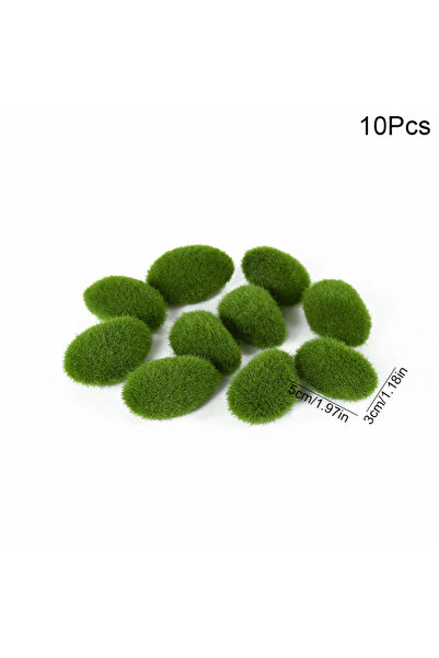 Choice green 10pcs 5/10pcs Artificial Moss Stone，Miniature Succulent Potted Plant Realistic Rock ，Outdoor G