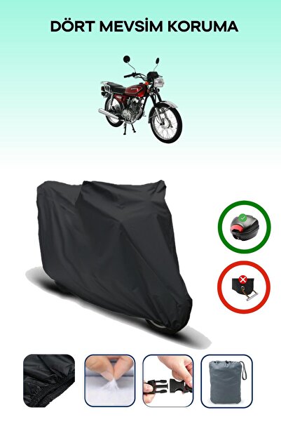 Breen Black Rear Bag Compatible Mondial 125 Mg Classic Compatible Motorcycle Canvas Motor Cover