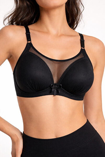 FK Tulle Detailed Underwire-Free and Non-Padded Wire-Free Shaping / Sculpting...
