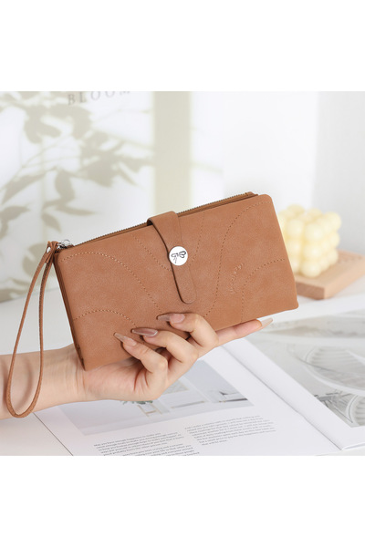 rinkadoll Νέος σχεδιασμός, κομψό και κομψό πορτοφόλι με ριγέ μαλακή υφή