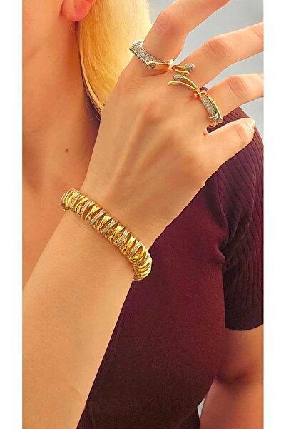 staınless steel Gold Kalın Zincir Bileklik