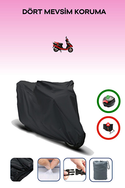 Breen Black Rear Bag Compatible Mondial 125 Urt Compatible Motorcycle Tarpaul...