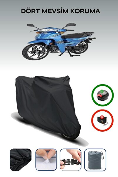 Breen غطاء خلفي أسود متوافق مع Bisan Shoppy 50 غطاء محرك دراجة نارية متوافق مع قماش الدراجة النارية