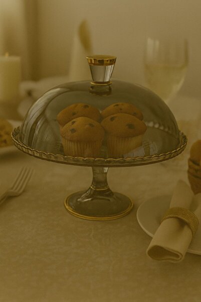 crystalhome Smoked Gold Cake Pan with Stand