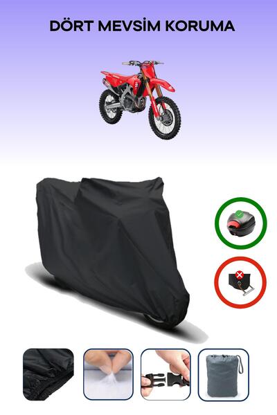 Breen Black Rear Bag Compatible Honda Crf 250 R Compatible Motorcycle Tarpaul...