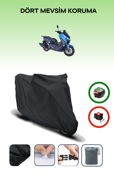 Breen Black Rear Bag Compatible Arora Max Jet Compatible Motorcycle Tarpaulin...