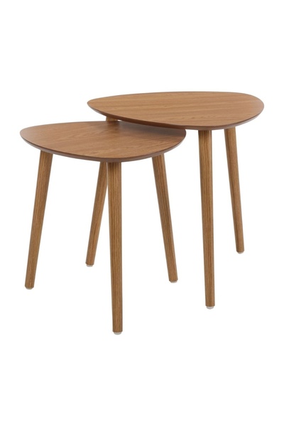 Gift Design Σετ 2 τραπεζιών καφέ Trends4You, τριγωνικές, φυσικό χρώμα