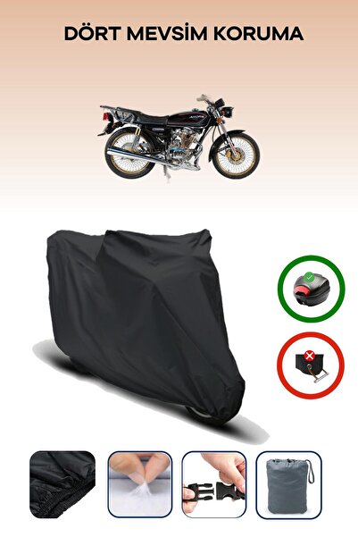 Breen Black Rear Bag Compatible Arora Ar 185-18 Modified Compatible Motorcycle Tarpaulin Motor Cover