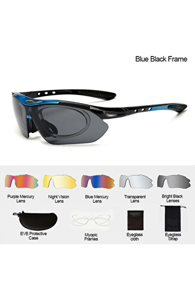 Choice نظارات شمسية رياضية للرجال، عدسات زرقاء 5، مناسبة لركوب الدراجات الهوا...