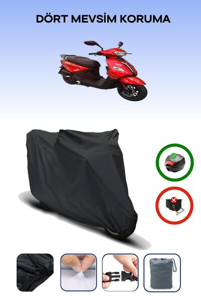 Breen Black Rear Bag Compatible King Motor Kr-44 Loyal 50 Compatible Motorcyc...