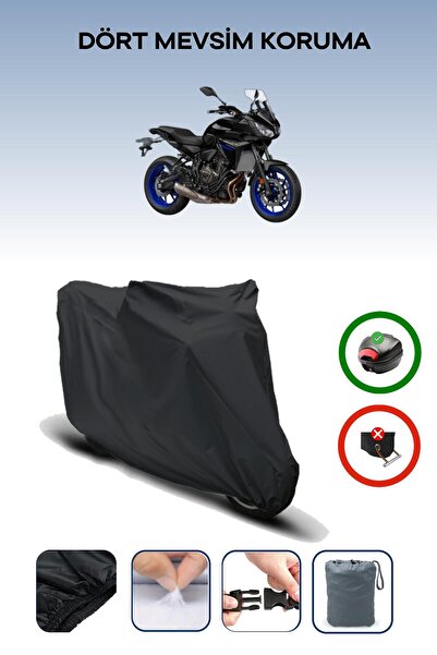 Breen Black Rear Bag Compatible Yamaha Tracer 700 Compatible Motorcycle Tarpa...