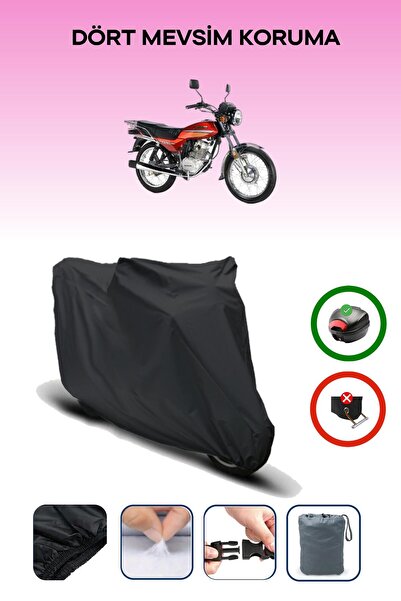 Breen حقيبة خلفية سوداء متوافقة مع غطاء محرك الدراجة النارية المتوافق مع هوندا CGL 125