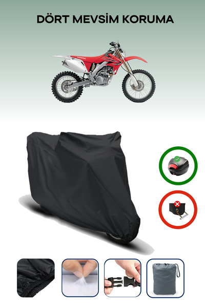 Breen Black Rear Bag Compatible Honda Crf 250 X Compatible Motorcycle Tarpaul...