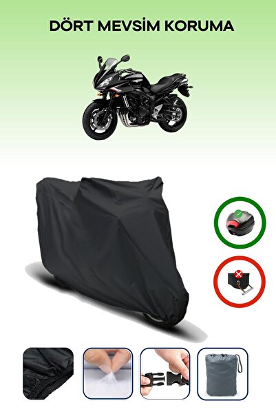 Breen حقيبة خلفية سوداء متوافقة مع ياماها FZ6 Fazer ABS غطاء محرك دراجة نارية متوافق مع ABS